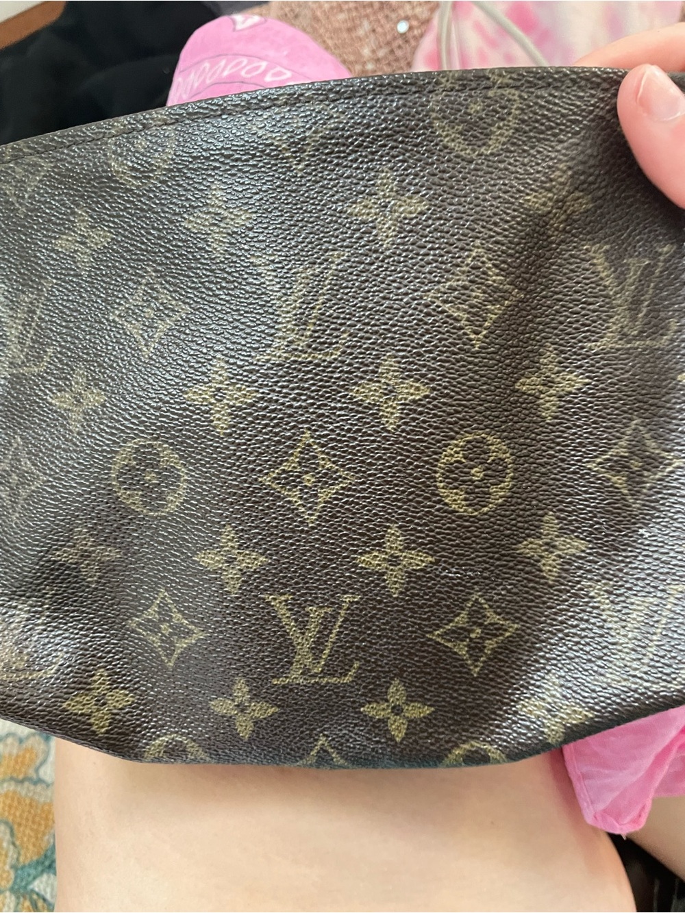 Louis Vuitton Monogram Canvas Cosmetic Pouch in Brown and Tan